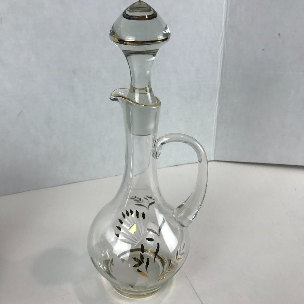 Mid Century Modern Crystal etched carafe